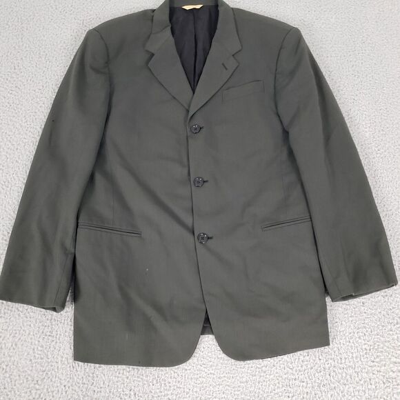 VINTAGE Donna Karen Jacket Coat Mens‎ 42 Gray Wool Suit Jacket Sport Coat Italy - Picture 4 of 16